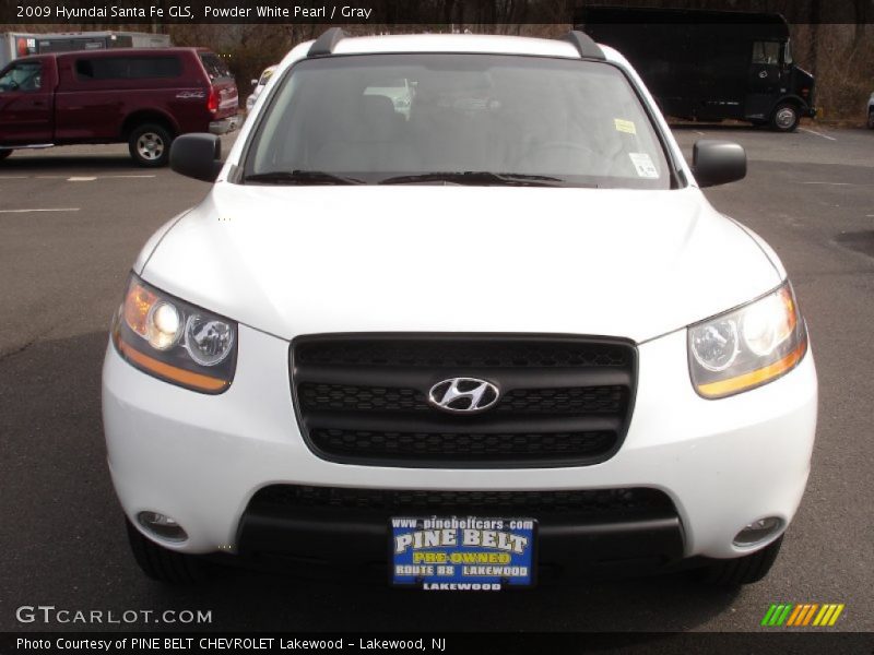 Powder White Pearl / Gray 2009 Hyundai Santa Fe GLS