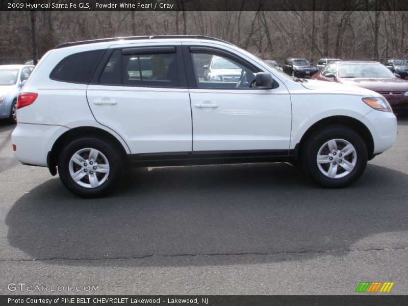 Powder White Pearl / Gray 2009 Hyundai Santa Fe GLS