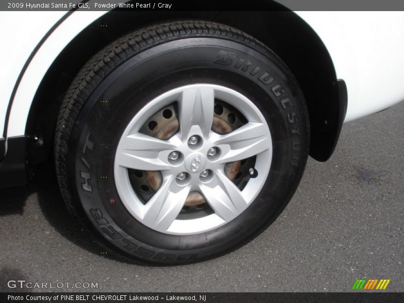 Powder White Pearl / Gray 2009 Hyundai Santa Fe GLS