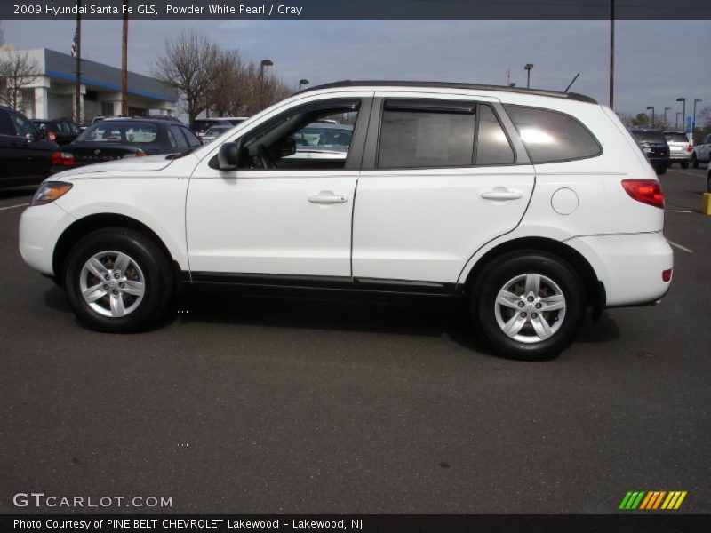 Powder White Pearl / Gray 2009 Hyundai Santa Fe GLS