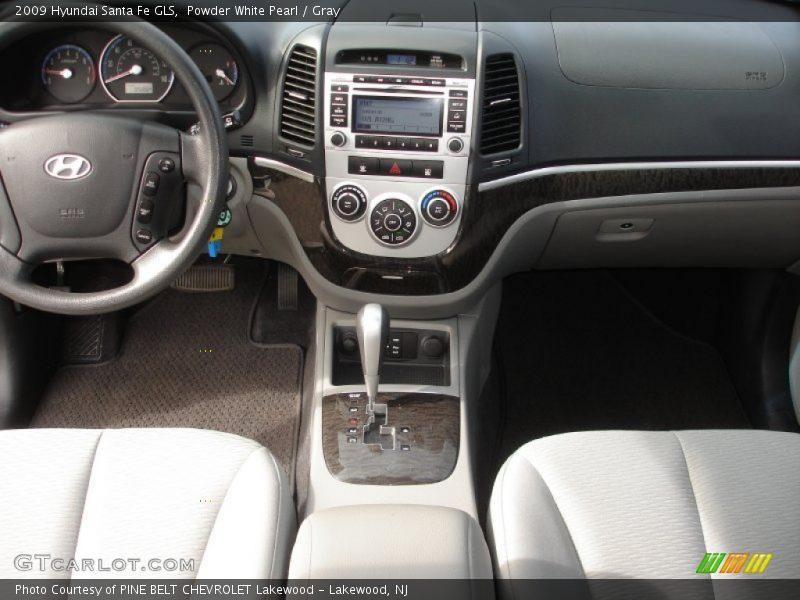 Powder White Pearl / Gray 2009 Hyundai Santa Fe GLS