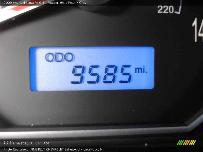 Powder White Pearl / Gray 2009 Hyundai Santa Fe GLS