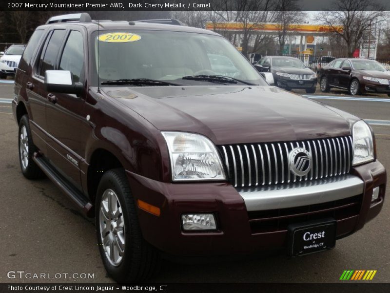 Dark Cherry Metallic / Camel 2007 Mercury Mountaineer Premier AWD