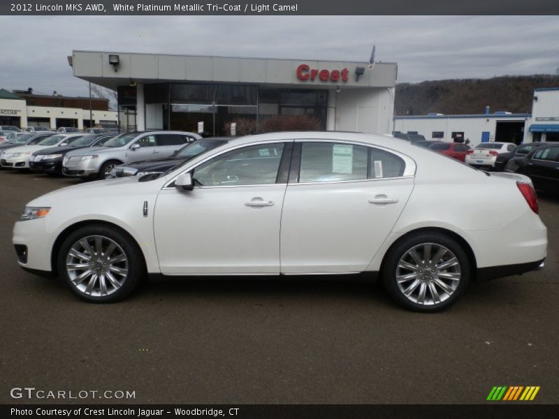 White Platinum Metallic Tri-Coat / Light Camel 2012 Lincoln MKS AWD