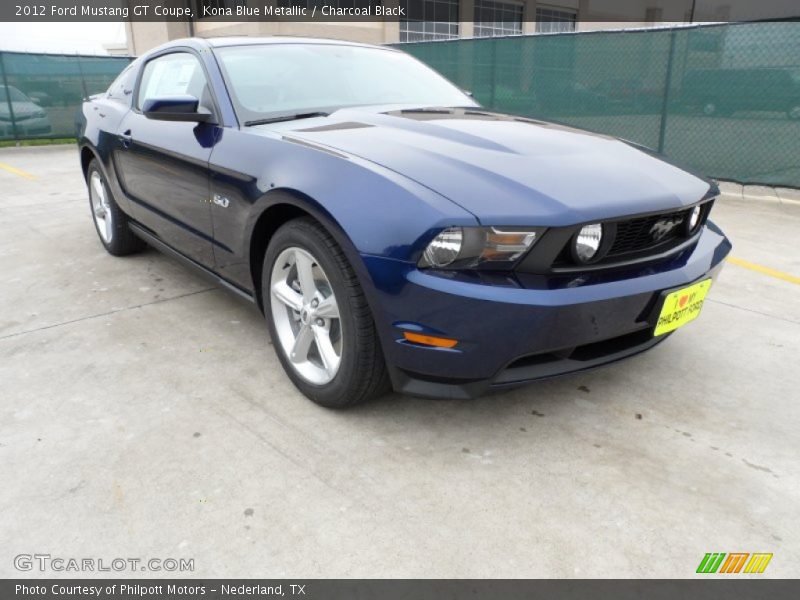 Kona Blue Metallic / Charcoal Black 2012 Ford Mustang GT Coupe