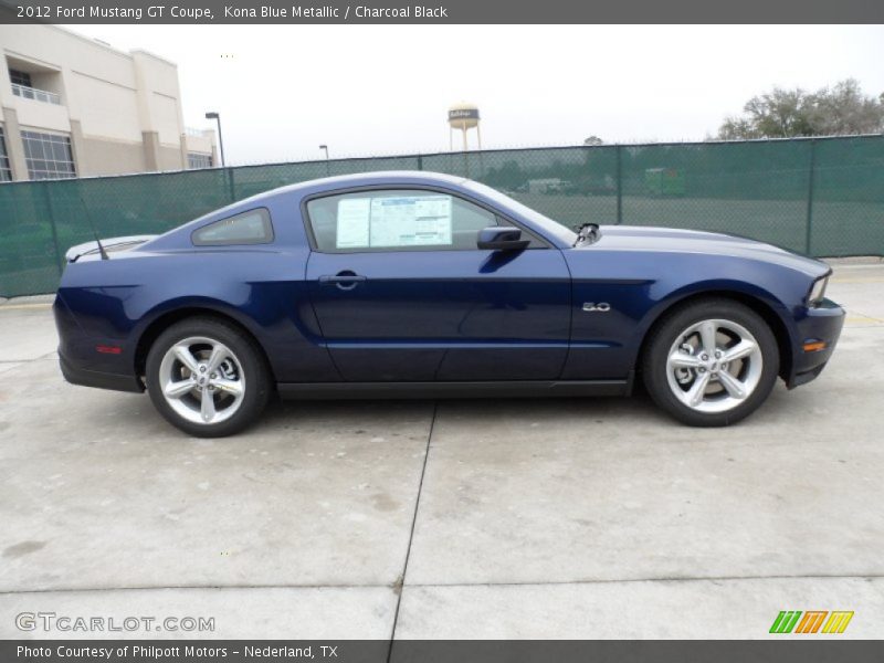 Kona Blue Metallic / Charcoal Black 2012 Ford Mustang GT Coupe