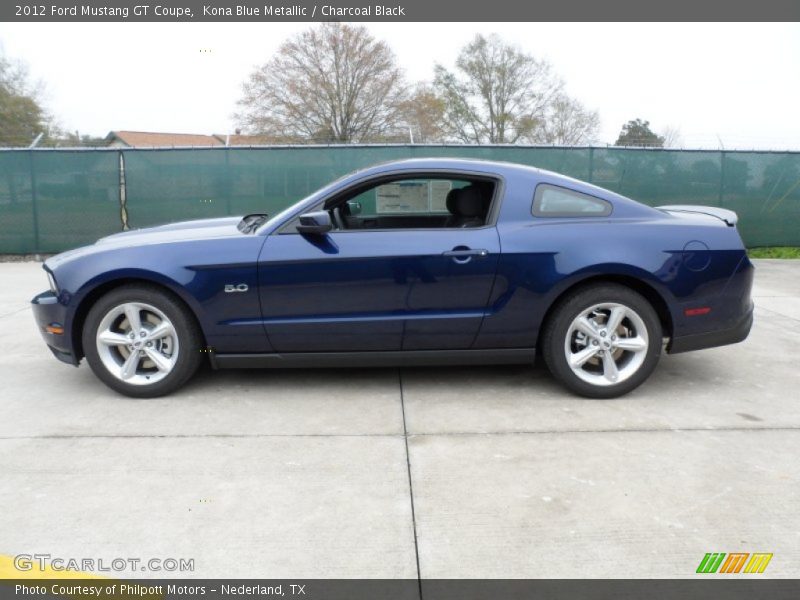 Kona Blue Metallic / Charcoal Black 2012 Ford Mustang GT Coupe