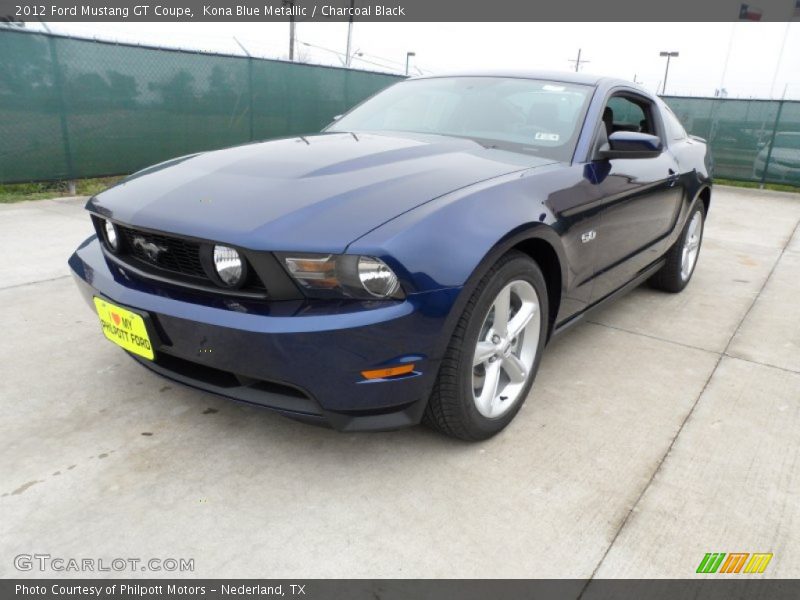 Kona Blue Metallic / Charcoal Black 2012 Ford Mustang GT Coupe