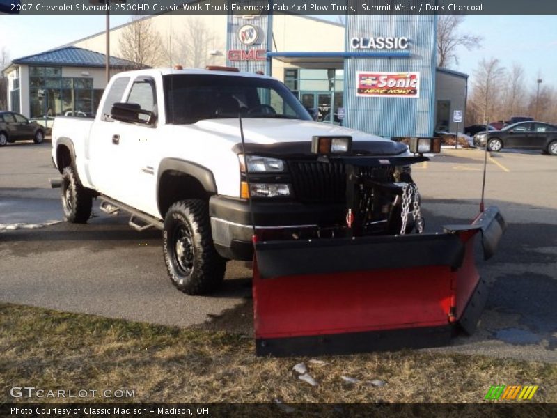 Summit White / Dark Charcoal 2007 Chevrolet Silverado 2500HD Classic Work Truck Extended Cab 4x4 Plow Truck