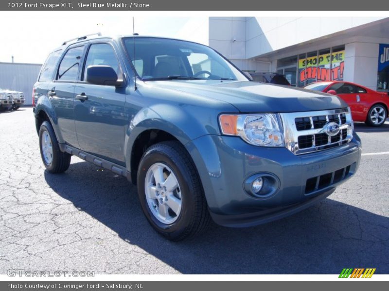 Steel Blue Metallic / Stone 2012 Ford Escape XLT