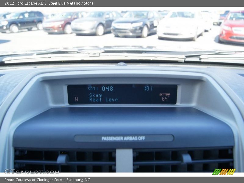 Steel Blue Metallic / Stone 2012 Ford Escape XLT