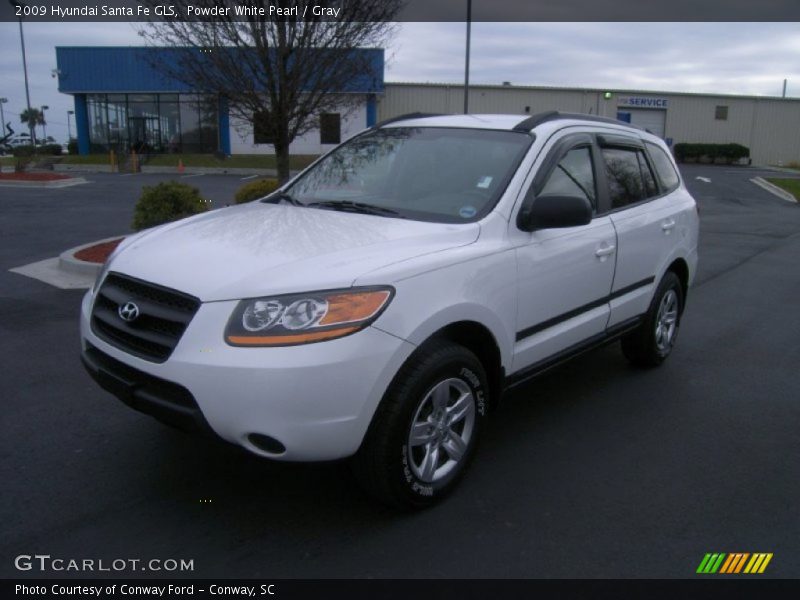 Powder White Pearl / Gray 2009 Hyundai Santa Fe GLS