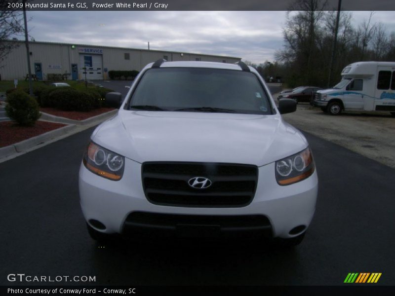 Powder White Pearl / Gray 2009 Hyundai Santa Fe GLS