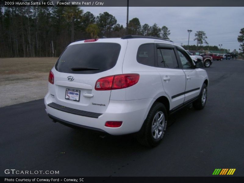 Powder White Pearl / Gray 2009 Hyundai Santa Fe GLS