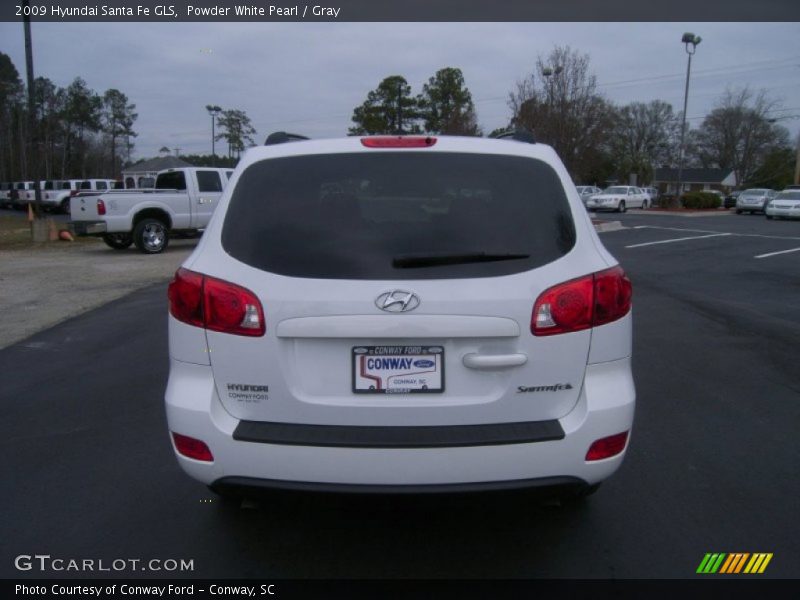 Powder White Pearl / Gray 2009 Hyundai Santa Fe GLS