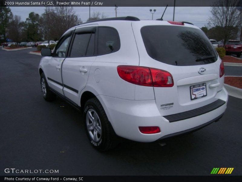 Powder White Pearl / Gray 2009 Hyundai Santa Fe GLS
