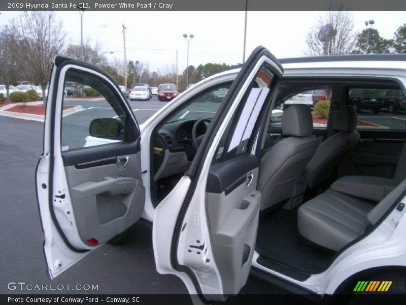 Powder White Pearl / Gray 2009 Hyundai Santa Fe GLS