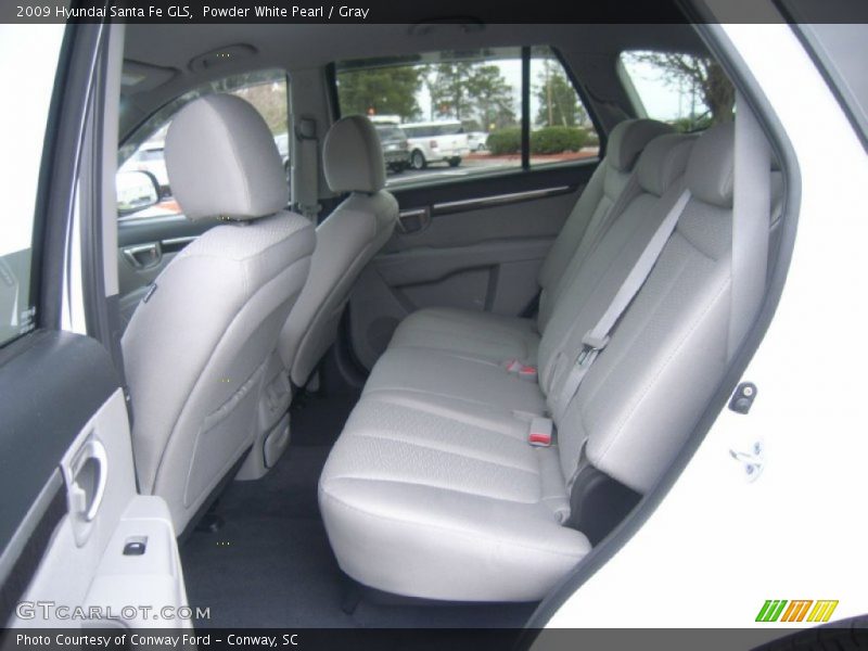 Powder White Pearl / Gray 2009 Hyundai Santa Fe GLS