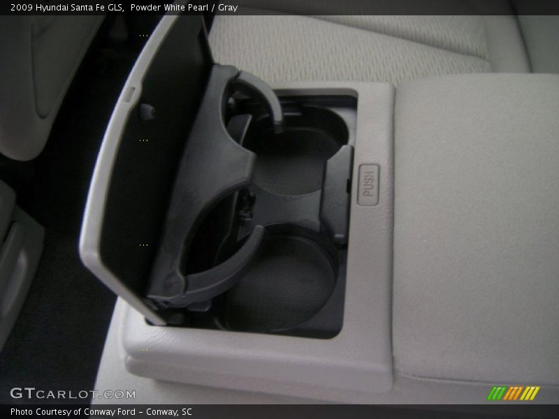 Powder White Pearl / Gray 2009 Hyundai Santa Fe GLS