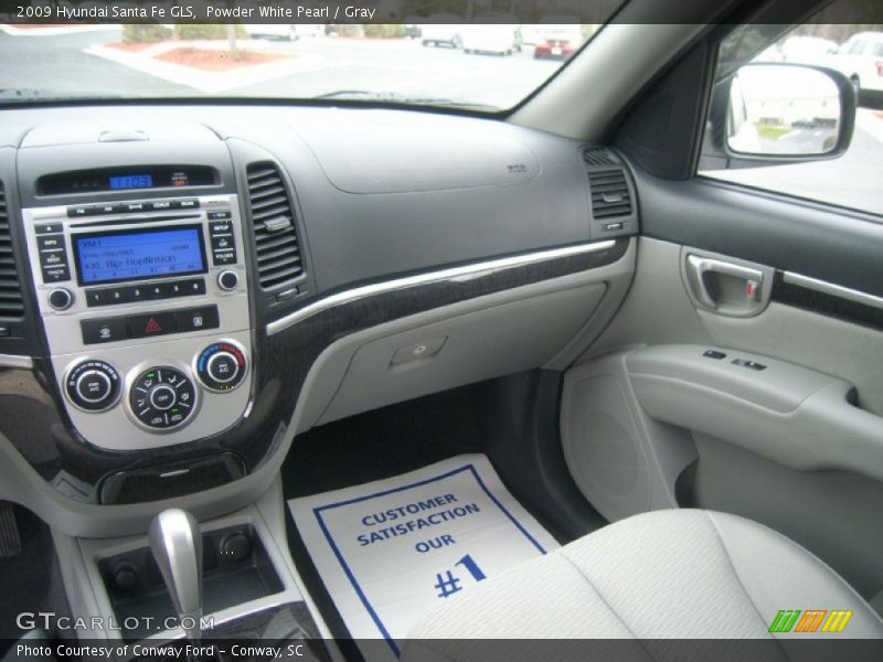 Powder White Pearl / Gray 2009 Hyundai Santa Fe GLS