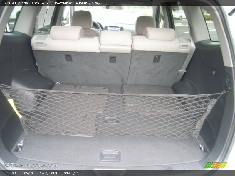 Powder White Pearl / Gray 2009 Hyundai Santa Fe GLS