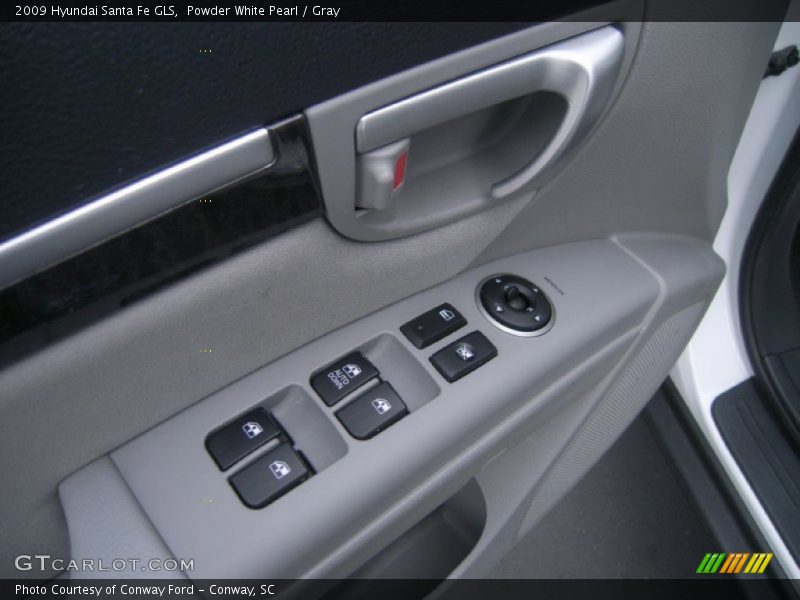 Powder White Pearl / Gray 2009 Hyundai Santa Fe GLS