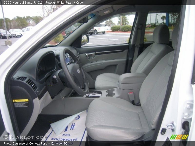 Powder White Pearl / Gray 2009 Hyundai Santa Fe GLS