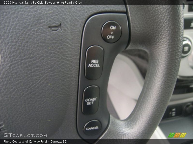Powder White Pearl / Gray 2009 Hyundai Santa Fe GLS