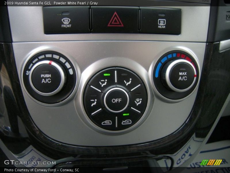 Powder White Pearl / Gray 2009 Hyundai Santa Fe GLS