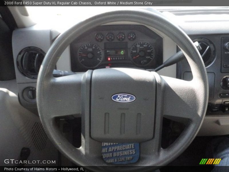 Oxford White / Medium Stone Grey 2008 Ford F450 Super Duty XL Regular Cab Chassis