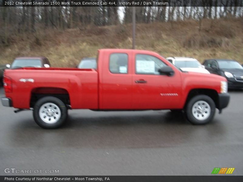 Victory Red / Dark Titanium 2012 Chevrolet Silverado 1500 Work Truck Extended Cab 4x4