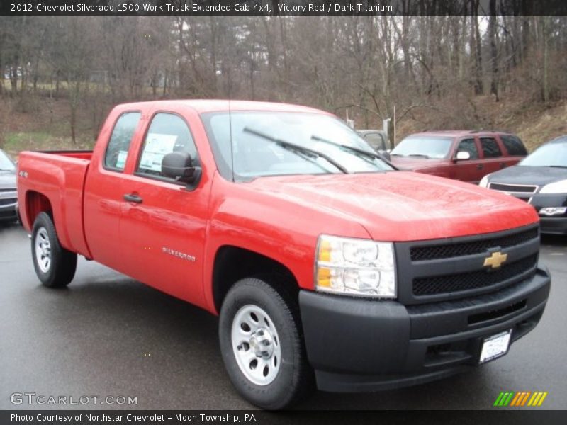 Victory Red / Dark Titanium 2012 Chevrolet Silverado 1500 Work Truck Extended Cab 4x4