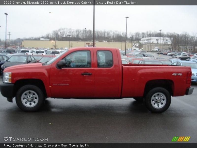 Victory Red / Dark Titanium 2012 Chevrolet Silverado 1500 Work Truck Extended Cab 4x4
