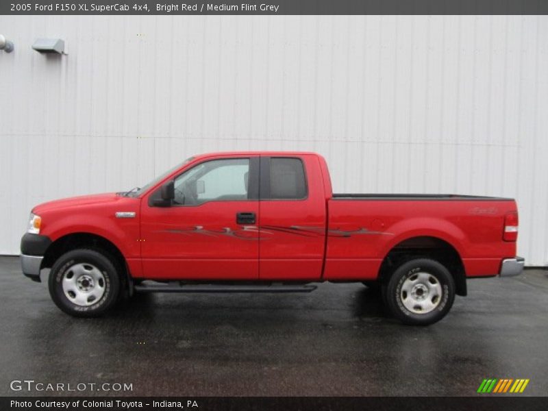 Bright Red / Medium Flint Grey 2005 Ford F150 XL SuperCab 4x4