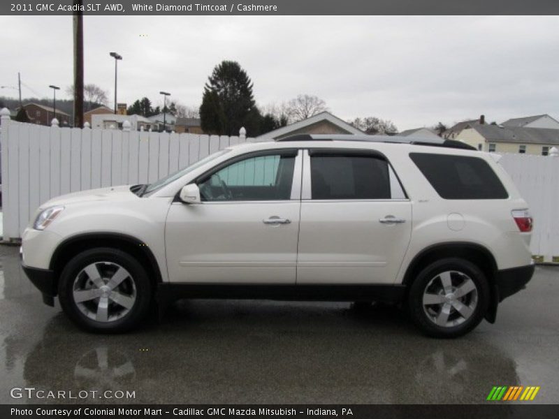 White Diamond Tintcoat / Cashmere 2011 GMC Acadia SLT AWD