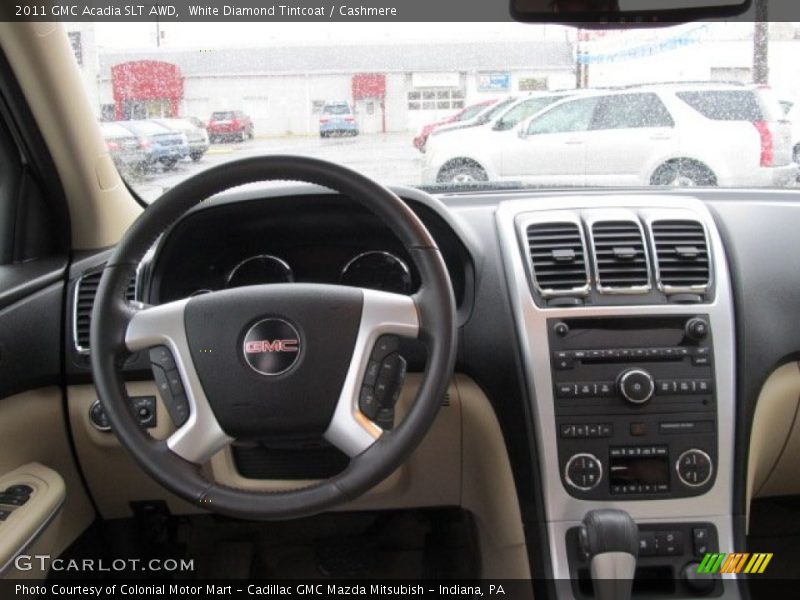 White Diamond Tintcoat / Cashmere 2011 GMC Acadia SLT AWD