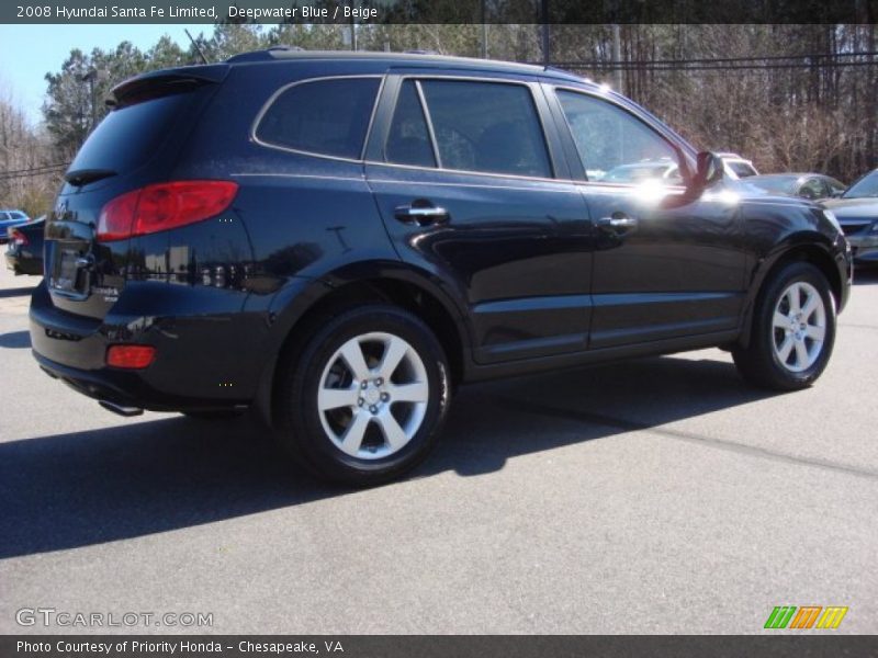 Deepwater Blue / Beige 2008 Hyundai Santa Fe Limited