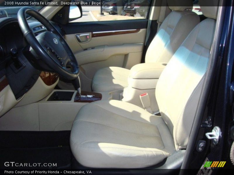 Deepwater Blue / Beige 2008 Hyundai Santa Fe Limited