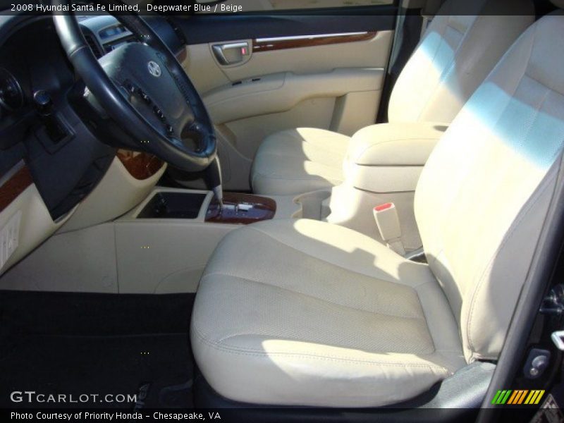 Deepwater Blue / Beige 2008 Hyundai Santa Fe Limited
