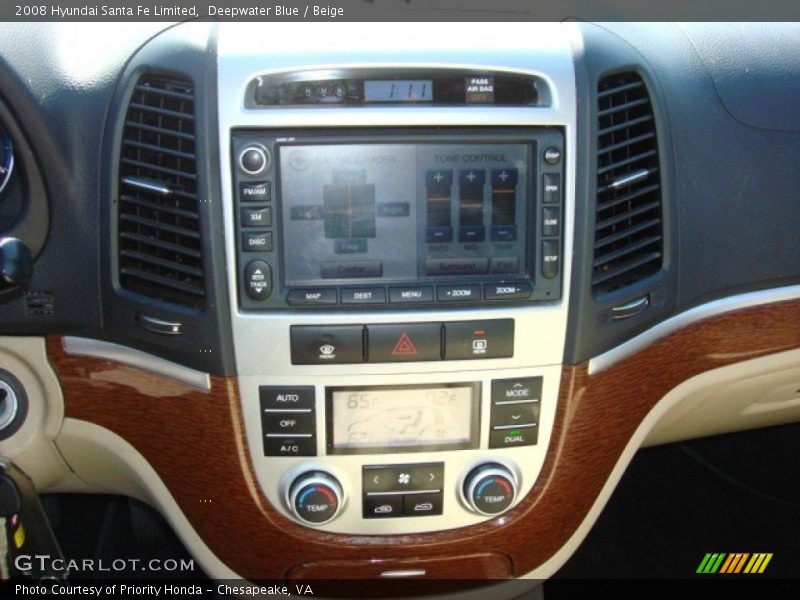 Deepwater Blue / Beige 2008 Hyundai Santa Fe Limited