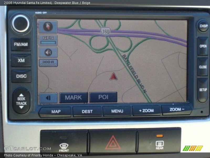 Deepwater Blue / Beige 2008 Hyundai Santa Fe Limited