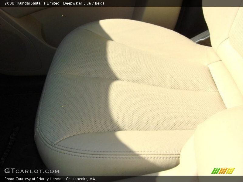 Deepwater Blue / Beige 2008 Hyundai Santa Fe Limited