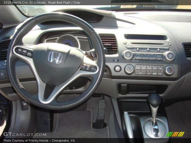 Royal Blue Pearl / Gray 2010 Honda Civic EX-L Sedan