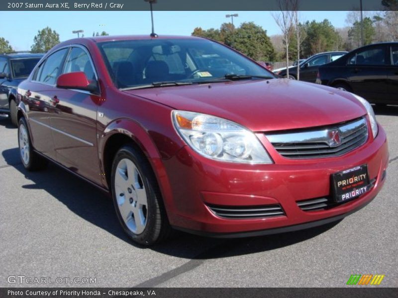 Berry Red / Gray 2007 Saturn Aura XE