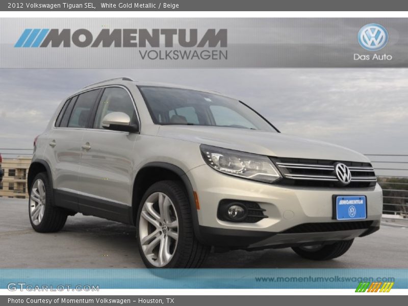 White Gold Metallic / Beige 2012 Volkswagen Tiguan SEL