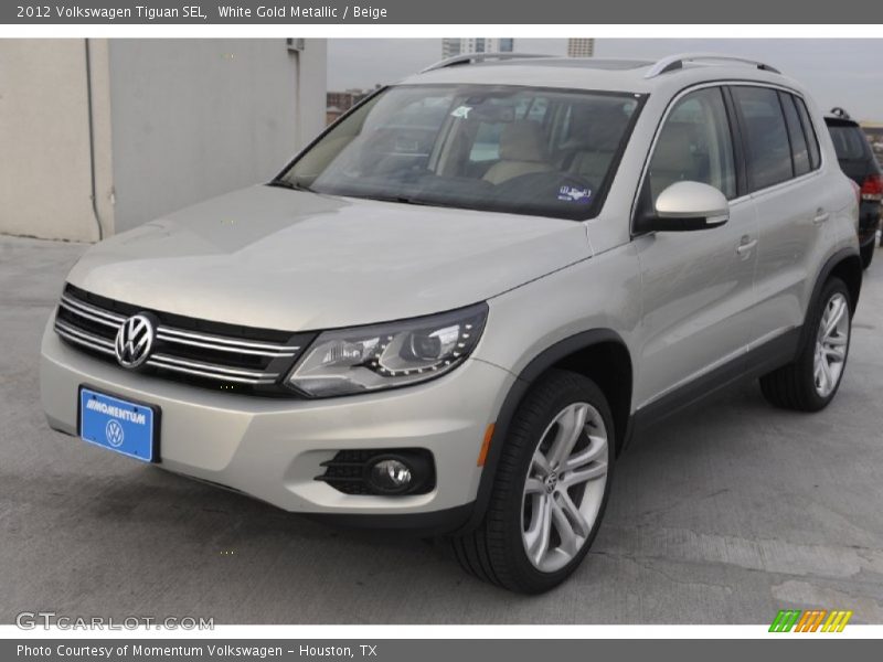 White Gold Metallic / Beige 2012 Volkswagen Tiguan SEL