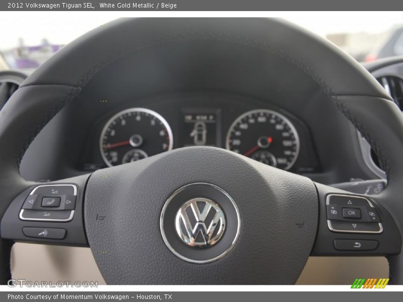 White Gold Metallic / Beige 2012 Volkswagen Tiguan SEL