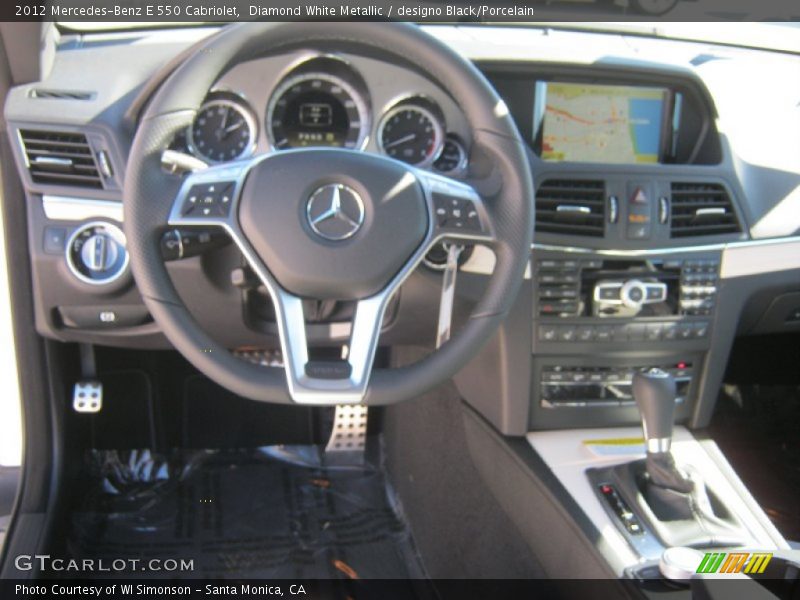Diamond White Metallic / designo Black/Porcelain 2012 Mercedes-Benz E 550 Cabriolet