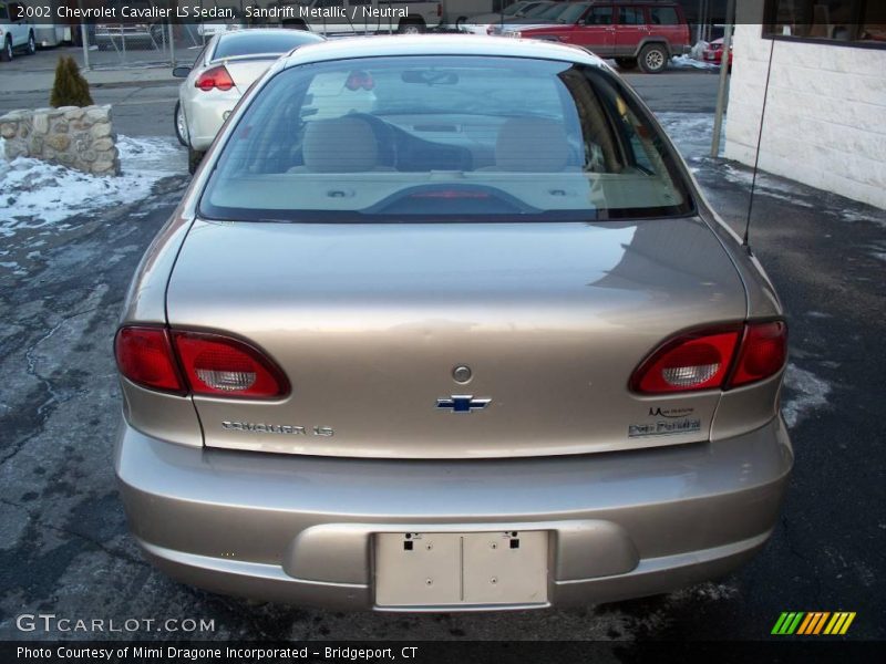 Sandrift Metallic / Neutral 2002 Chevrolet Cavalier LS Sedan