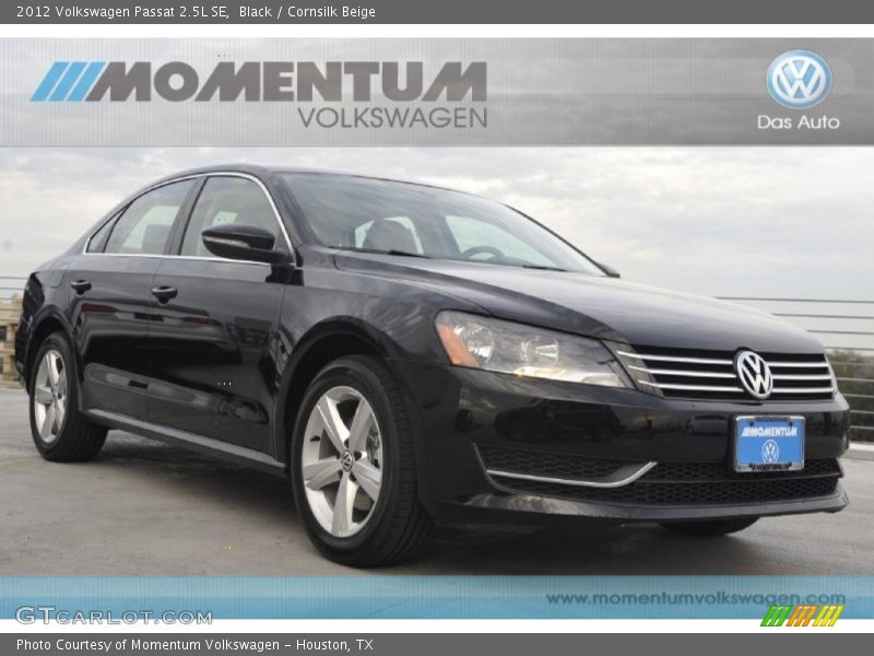 Black / Cornsilk Beige 2012 Volkswagen Passat 2.5L SE